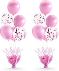 2 Set Pink Table Balloons Foil Spray Centerpiece by Suppromo