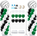 Kasyat 2 Sets Volleyball Balloon Column Stand Kit Green Black White Volleyball by Kasyat
