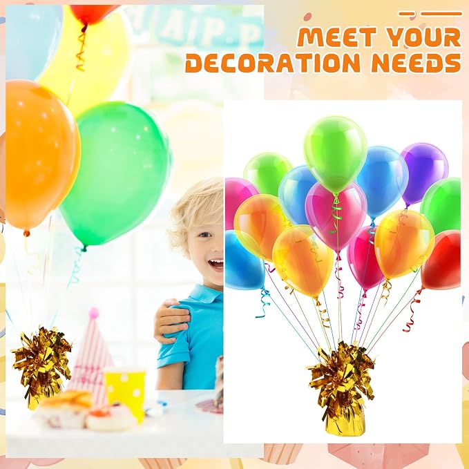 6 Pack Gold Balloon Weights Metallic Holder Anchors Balloon Holder Weights - Image 4