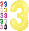 Yellow Number 3 Balloon 40 inch, Balloon numbers party supplies, deco photo by Upgesy