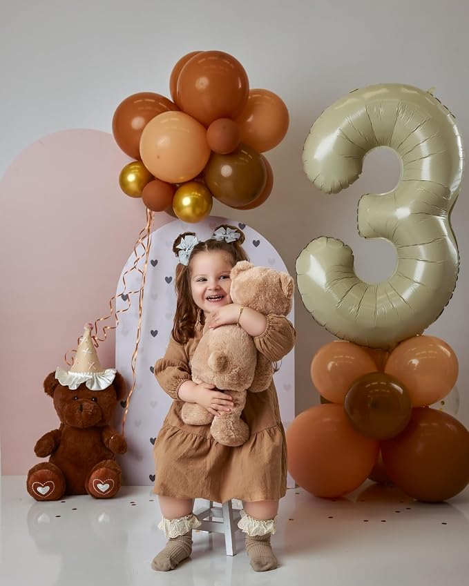 5 Balloon - Cream Birthday Number Balloons, 40 Inch Decorations Men Women | - Image 7