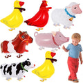 6 Pcs Walking Animal Balloons, Farm Animals Balloons, Walking Foil Mylar Balloon by KINYFY