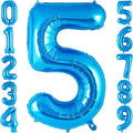 Blue Number 5 Balloon 40 Inch, Big Large Foil Helium Number Balloons, Jumbo by AIQINHU