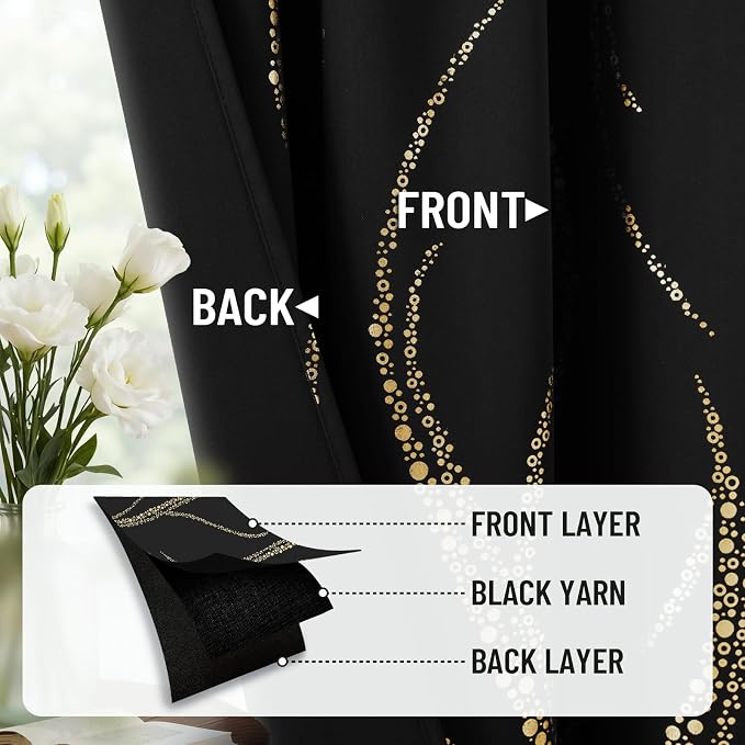 Yakamok Black Blackout Curtains - Image 6