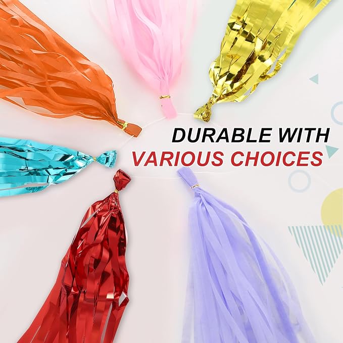 MECCANIXITY 20Pcs Shiny Tassel Garland Banner Tissue Paper - Image 3