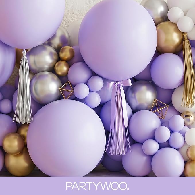 PartyWoo Lavender Balloons 140pcs Light Pastel Purple Lilac Color | 18 12 10 5 - Image 8