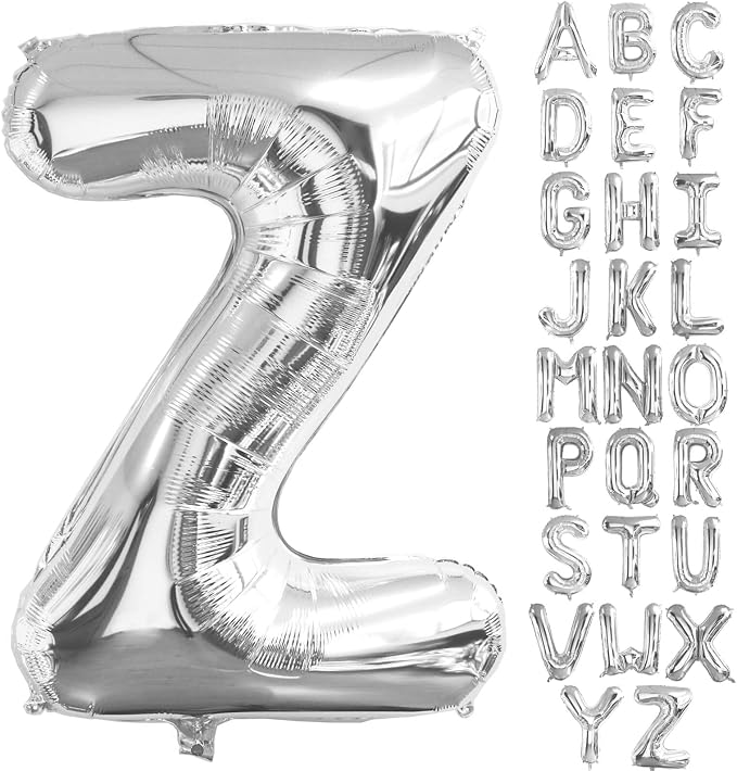 Lovoir 40 Inch Large Silver Letter Z Balloons Big Size Jumbo Mylar Foil Helium by Lovoir