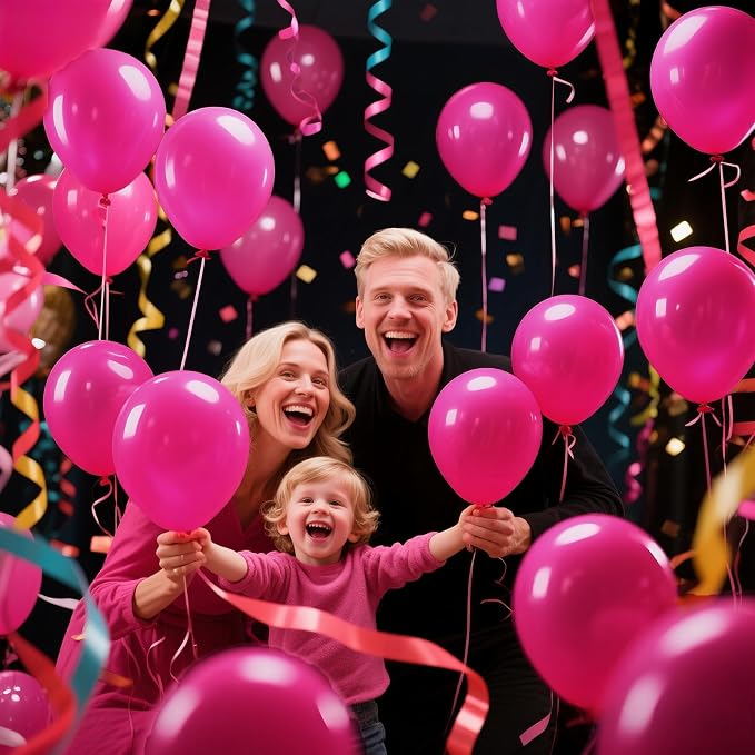 200pcs Hot Pink Balloons 5 Inch, Small Mini Latex Balloons - Image 7