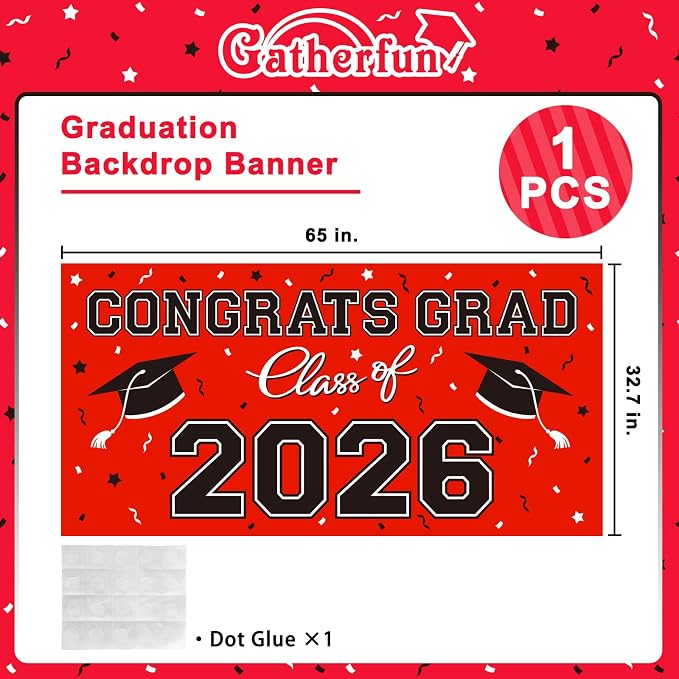 2026 Graduation Party Plastic Backdrop - Image 2