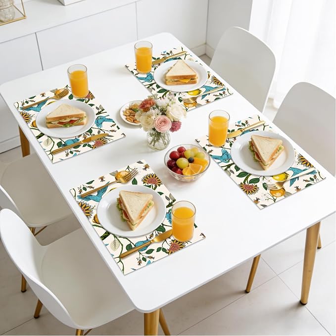 50 Pack Vintage Lemon Disposable Paper Placemats 11 x 16 Inches | Hummingbird - Image 7