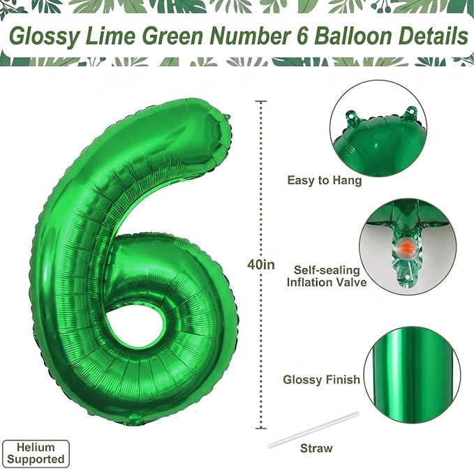 Green Number 16 Balloon 40 Inch, Vibrant Foil Duo - Image 4