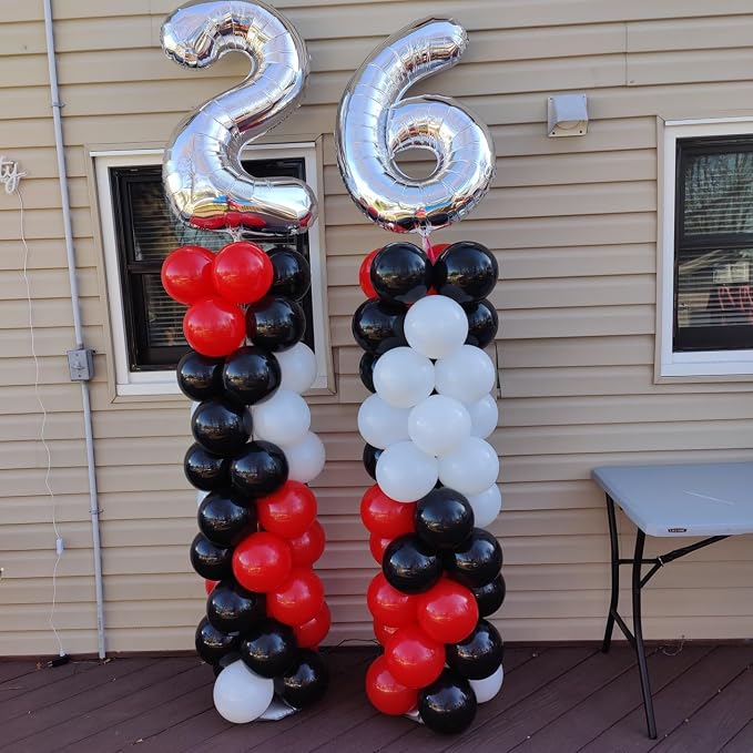 7 Balloon - Silver Birthday Number Balloons, 40 Inch Decorations Men Women | - Image 3