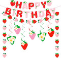 MEETINGU Strawberry Happy Birthday Banner by MEETINGU