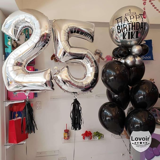 Silver 27 Number Balloons, 40 Inch Giant Number 27 Balloons Foil Mylar Helium - Image 4