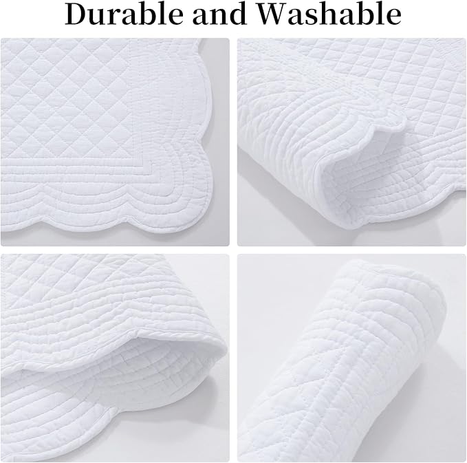 HOMBYS Quilted Placemats Set of 6 Washable-13x18 inches Rectangular Placemats - Image 5
