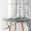 HOMEIDEAS Grey Sheer Curtains 96 Inches Long 2 Panels Embroidered Floral by HOMEIDEAS
