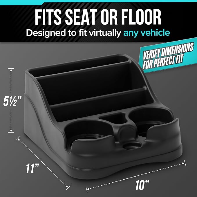 Small Center Console for Cars, Vehicle Organizer, Cup Holders, Recycled Plastic - Image 6