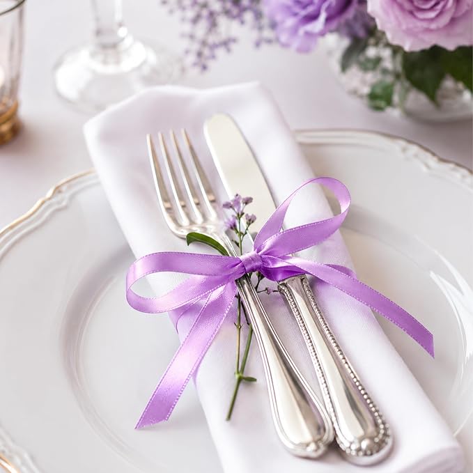 30Yards 3/8In Lavender Thin Ribbon - Image 7