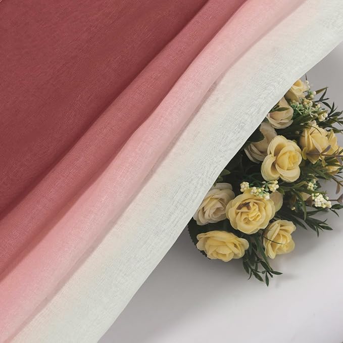 DWCN Faux Linen Ombre Sheer Curtains - Image 5