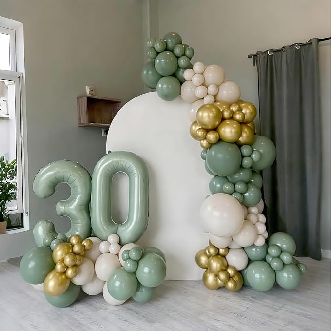 Lukiituke Sage Green and Gold Balloon Arch Kit, Bridal Party Decorations - Image 3