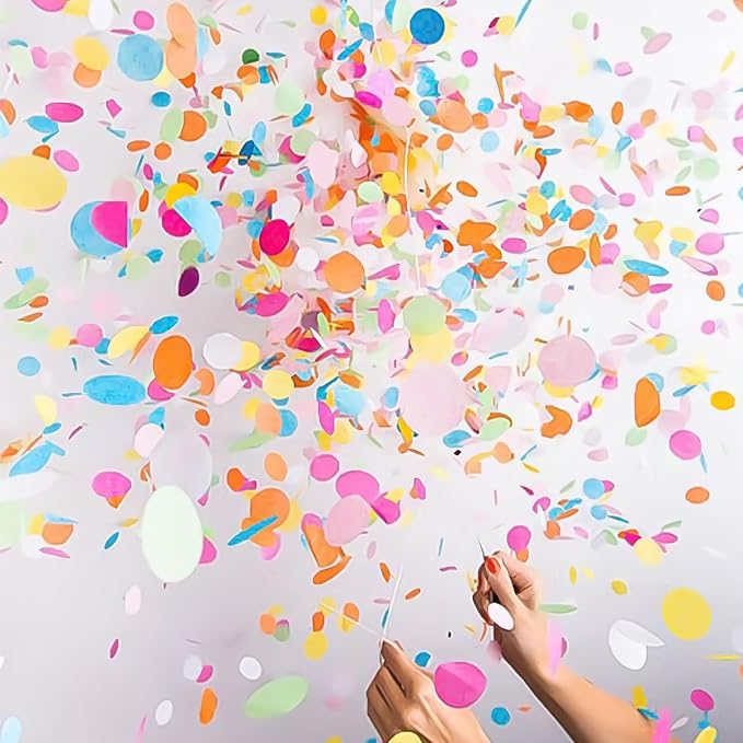 25 Pcs Rainbow Confetti Balloons, 12 Inch Thickened Clear Latex Balloon - Image 4