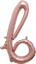 Rose Gold Script Shaped Foil Balloon by AmscanPartySupplies