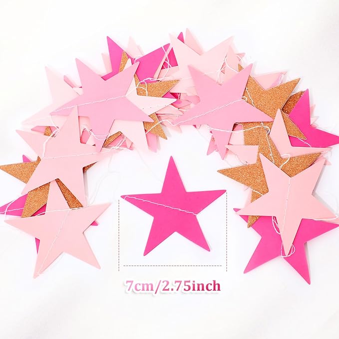 Patelai Glitter Star Garland Banner 2026 Graduation Decor 130 Feet Star Hanging - Image 3