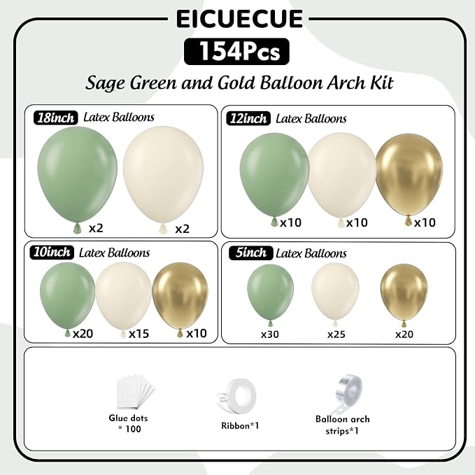 Sage Green Balloons Garland Arch Kit - Image 2