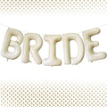 40 Inch Beige BRIDE Balloons, Giant Cream White Letters BRIDE Balloons Foil by Lovoir