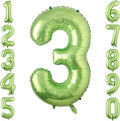 Light Green Number 3 Balloon 40 Inch, Glossy Metallic Foil Party Supplies | by Unknown