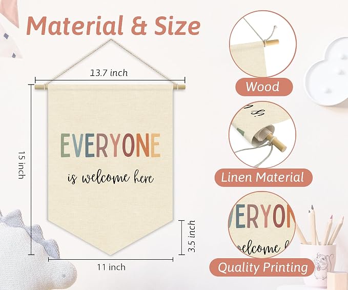Classroom Decor, Everyone Is Welcome Here Canvas Banner, Welcome Sign Classroom - Image 5