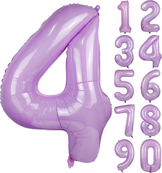 40" Macaron Purple Number 4 Balloons Helium Foil Mylar Balloon Digit 4 | by Exquisitehighqualitypartydecorationstomeetyoureveryneed%EF%BC%81