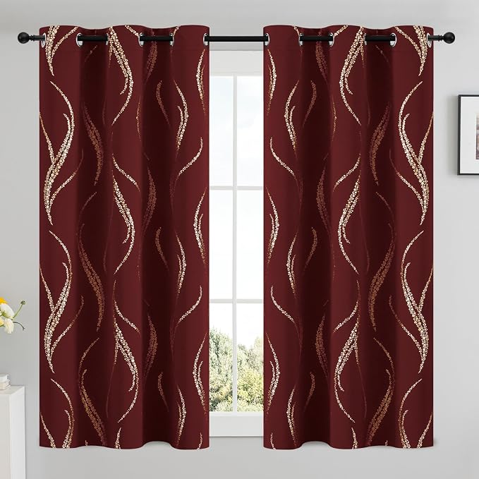 Yakamok Burgundy Blackout Curtains - Image 2