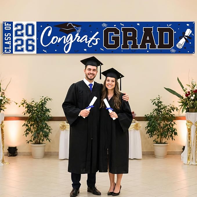 2026 Graduation Yard Sign, Large Congrats Grad Yard Banner Class of 2026 Banner - Image 2