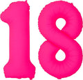 Pink Birthday Number 18 Balloons 40IN Fluorescent Pink 81 Foil Balloon | by YOIOZAIZAI