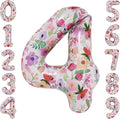 Flower Balloons 40 Inch Floral Number 4 Balloon by cocodino