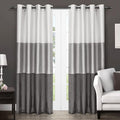 EXCLUSIVE HOME Chateau Striped Faux Silk Grommet Top Curtain Panel Pair by TownCountryLiving