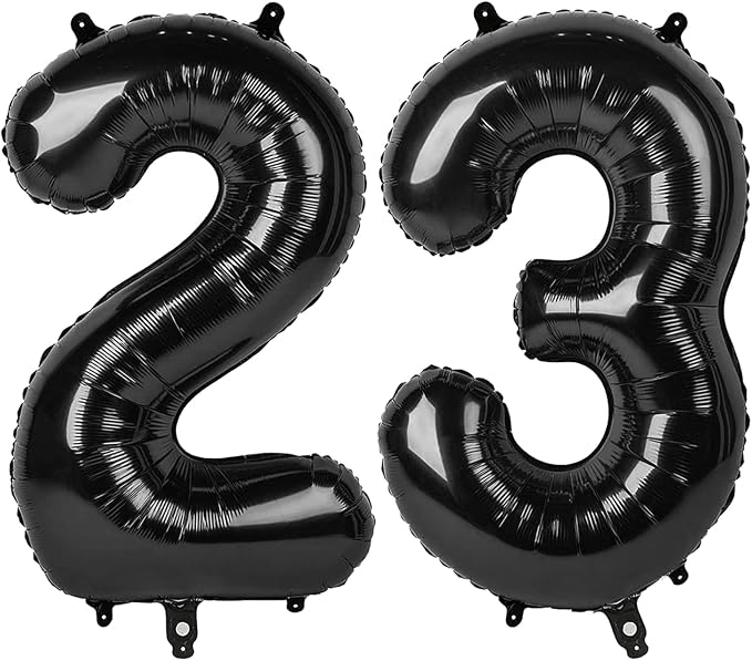 Numbers 20 Balloon 40Inch Black Balloons by Argthjy