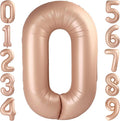 40 Inch Caramel Foil Number 0 Balloon by TNCDJKPA