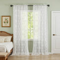 Kotile Ivory Lace Curtains, Vintage Rustic Floral, 42 x 96 Inch, 2 Panels | Rod by Kotile+Curtains