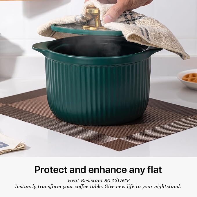 LEXMORE Placemats Set of 4 Vinyl/Plastic Woven Place Mats - Image 5