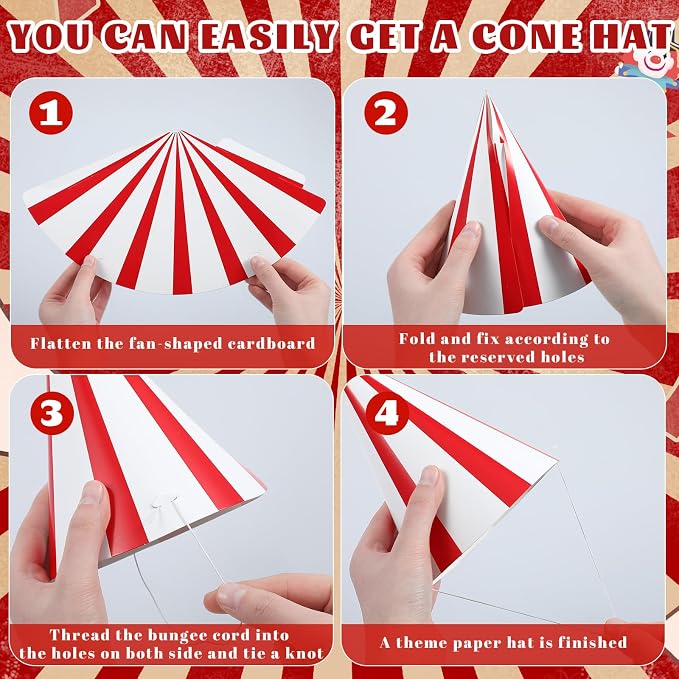 Watersay 24 Pcs Themed Party Hats Theme Cone Paper Hats - Image 6