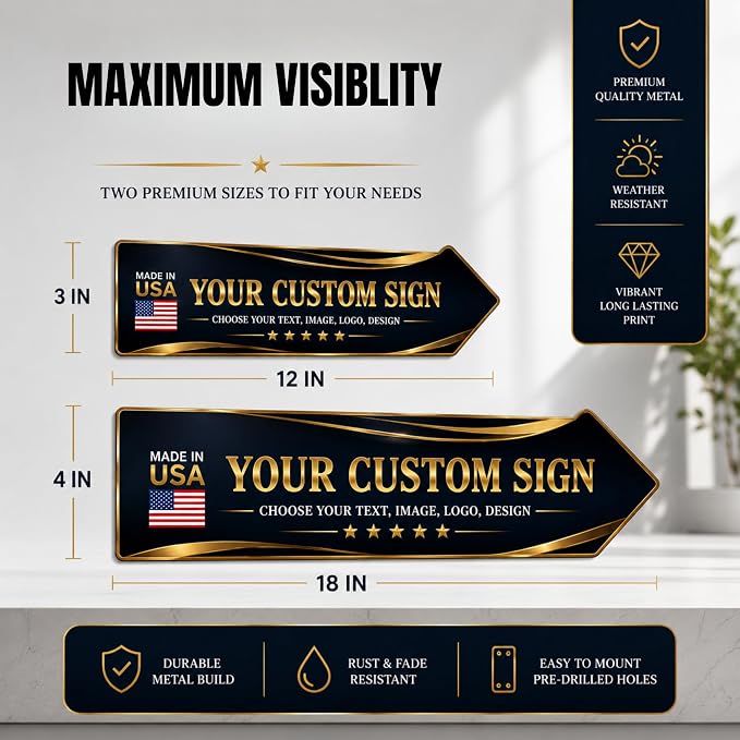 Custom sign outdoor Right arrow sign by BCB| direction signs Printed in USA | - Image 5
