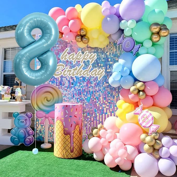 TONIFUL 40 Inch Light Blue Large Numbers Balloons - Image 4