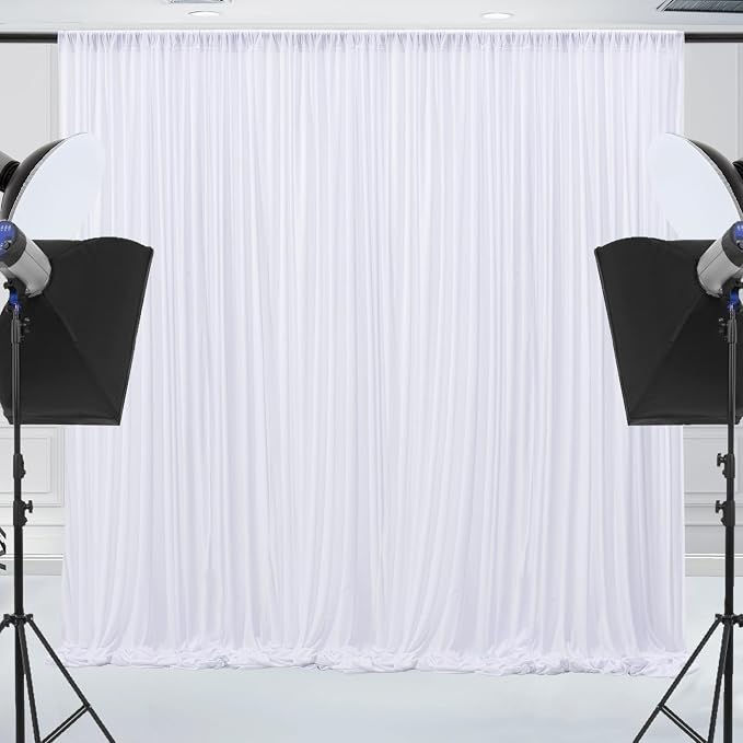 40x10ft Wrinkle Free White Backdrop Curtain - Image 6