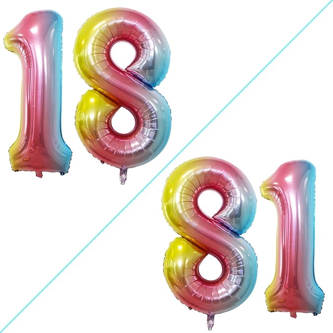 Number 18 Balloons for 18th Birthday Sweet 18 Party Decorations, 42 Inch Jumbo by GOER