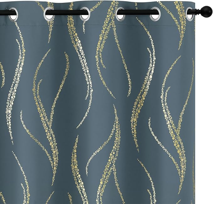Yakamok Stone Blue Blackout Curtains by Yakamok