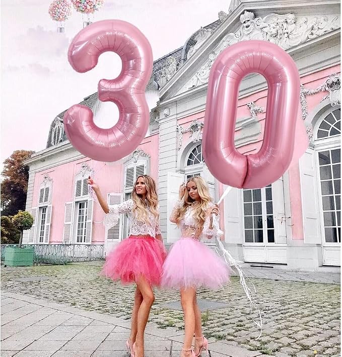 TONIFUL 40 Inch Pink Number 30 Balloon Large Foil 30th Birthday Decorations | - Image 4