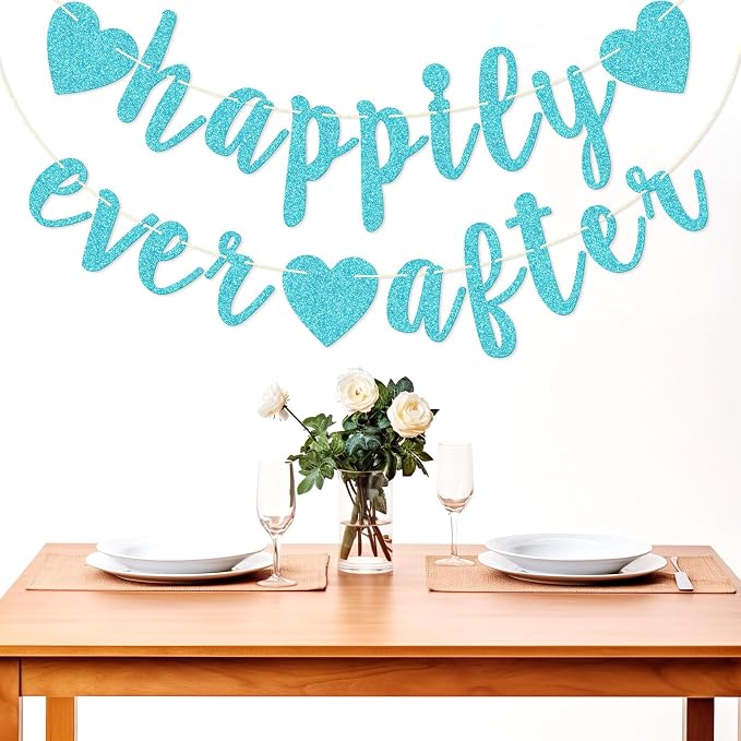 Happily Ever After Glitter Bunting Banner, Engagement, Bridal Shower, Wedding - Image 7
