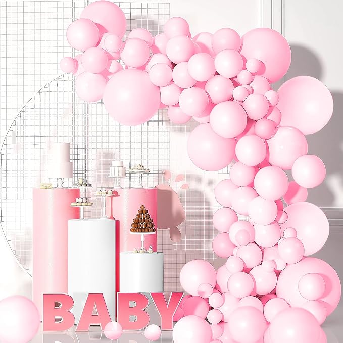200 Pieces Light Pink Balloons Pastel Pink Balloons Garland Kit Baby Pink by BHUCUTU